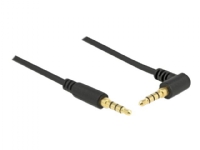 Delock - Audiokabel - 4-pæl ministik han til 4-pæl ministik han vinklet - 50 cm - sort