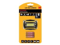 Kodak LED Headlamp, 150lm, 3 modes, 3W single LED, IP44, black