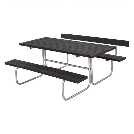 Plus Classic Bord/Bænkesæt m/1 ryglæn - 177 cm - ReTex - Sort - 185871-35