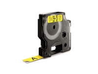 Labeltape DYMO® D1 sort på gul 12mm x 7m
