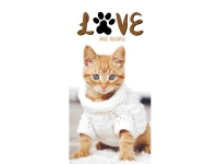 Kattekilling ''Love me more'' Badehåndklæde