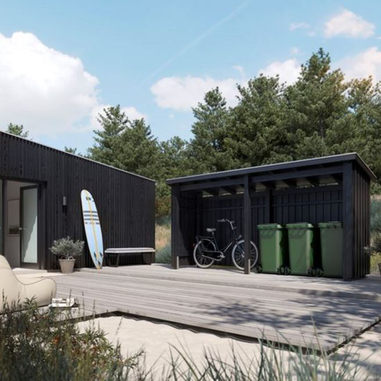Plus Nordic Multi Havehus 4,7 m² - 2 moduler åben - inkl. tagpap/alulister/stolpefødder - 168466-1