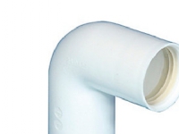Purus vinkel i 90 grader med indstik muffe/muffe Ø32 mm i hvid PP