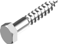 WASI Fransk skrue M8x40 mm DIN 571 rustfri A4 nøglevidde 13 mm - (100 stk.)