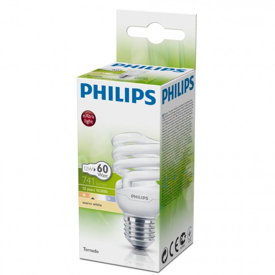 Philips Tornado 10000 hrs 12W E27 - 8718291116981