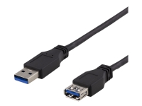 DELTACO USB3-242 - USB forlængerkabel - USB Type A (hun) til USB Type A (han) - USB 3.1 Gen 1 - 2 m - sort