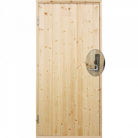 Plus Udhusdør std. panel inkl. karm/montagesæt - VU - 88,6 x 197,8 cm - 393500-1