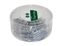 Papirclips, 26 mm, sølv, pakke a 100 stk.