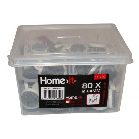 Home-it Glidesøm med filt Ø24 mm. 80 stk. i boks