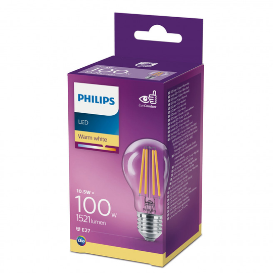 Philips LEDClassic Filament 100W E27 varm hvid klar ikke dæmpbar 1-stk - 8718699665241