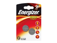 Knapcelle batterier Energizer Lithium CR2032, 3V, pakke a 2 stk.