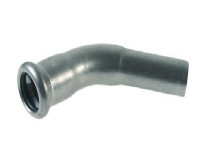 VSH bøjning 45° muffe/nippel 88,9 mm syrefast