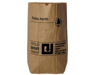 Affaldssække papir 70x95x25cm 1-lags vådstærk brun 4stk/pk