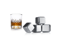 Vacu Vin Isterninger - Ægte Rustfrit Stål - Whisky Sten - 4 stk