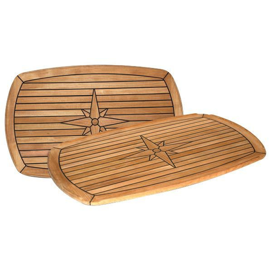 Bordplade Teak Halv Ellipse 93x58cm