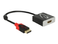 Delock - High Speed - videoadapter - DisplayPort han til HDMI hun - 20 cm - grå, sort