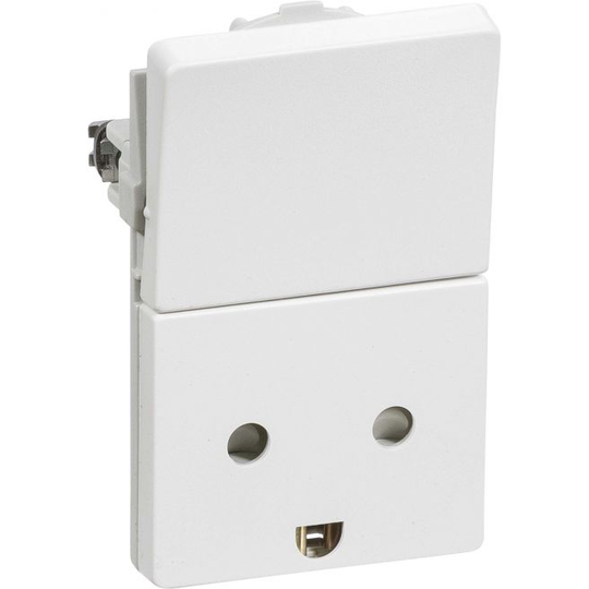 LK Fuga Stikkontakt Med Jord 1 1/2 Modul, 2p Hvid - 501D60142L