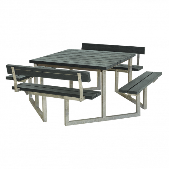 Plus Twist Bord/Bænkesæt m/2 ryglæn - 204 cm - ReTex - Grå - 187811-38