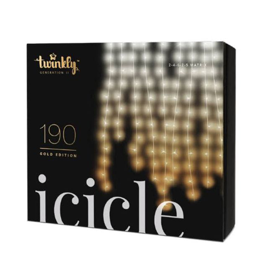 Twinkly istapper 190 LED varm hvid GEN II