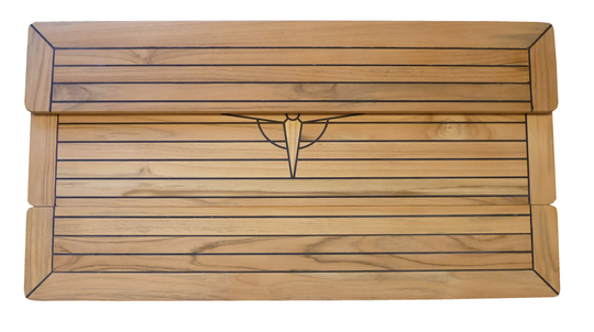 Teakbord, Foldbar Bordplade 68 x 100 cm