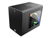 RAIJINTEK Metis Plus - Tower - mini ITX - sidepanel med vindue (akryllisk) - ingen strømforsyning (ATX / PS/2) - sort - USB/Lyd
