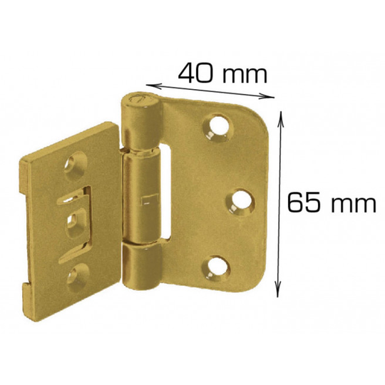 Home-it Indstikshængsel 40 x 65 mm gulkromat