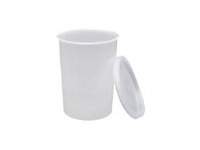 Bæger 400 ml Ø75x100 mm med Klemlåg PP Hvid,100 stk/krt