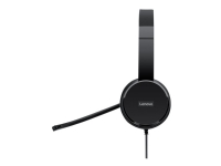 Lenovo 100 - Headset - på øret - kabling - USB - sort - for IdeaPad S340-14 ThinkCentre M80s Gen 3 M90a Gen 3 M90a Pro Gen 3 M90t Gen 3 V15 IML