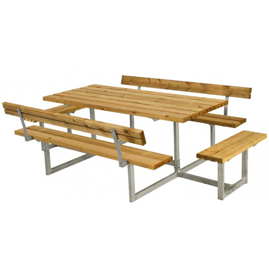 Plus Basic Bord/Bænke-sæt m/2 ryglæn+2 påbygninger lærk 185815-3