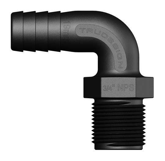Tru-design Slangekobling 3/4 19mm 90gr Sort Komposit