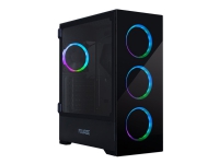 Fourze T760 - Tower - udvidet ATX - sidepanel med vindue (hærdet glas) - ingen strømforsyning - sort - USB/Lyd