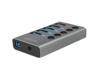 USB 3.2 Gen 1 hub, 4-port + 1x Fast Charging port, on/off switch