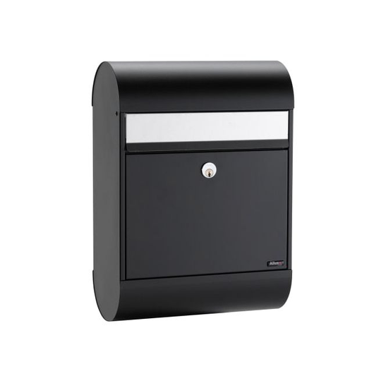 Allux 600 Sort m. rustfri klap og Ruko lås Postkasse F47466