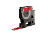 Labeltape DYMO® D1 sort på rød 12mm x 7m