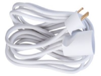 E-line forlængerledning 3G1,0 - H05VV-F, hvid m/j, 230V/13A, plastkabel, 5m