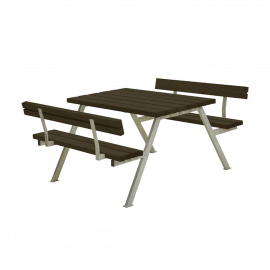 Plus Alpha Bord/Bænkesæt m/2 ryglæn - B 118 cm x H - Sort