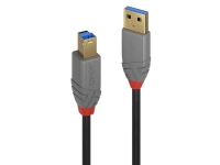 Lindy 36742, 2 m, USB A, USB B, USB 3.2 Gen 1 (3.1 Gen 1), 5000 Mbit/s, Sort, Grå