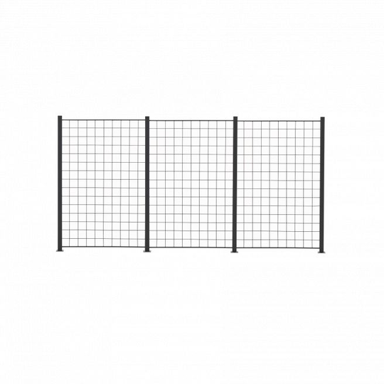 3 fag espalie sort 150x100 cm inkl. 4 alu stolper 158 cm - 116-096