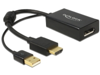 Delock - Video transformer - HDMI - DisplayPort - sort - detailsalg