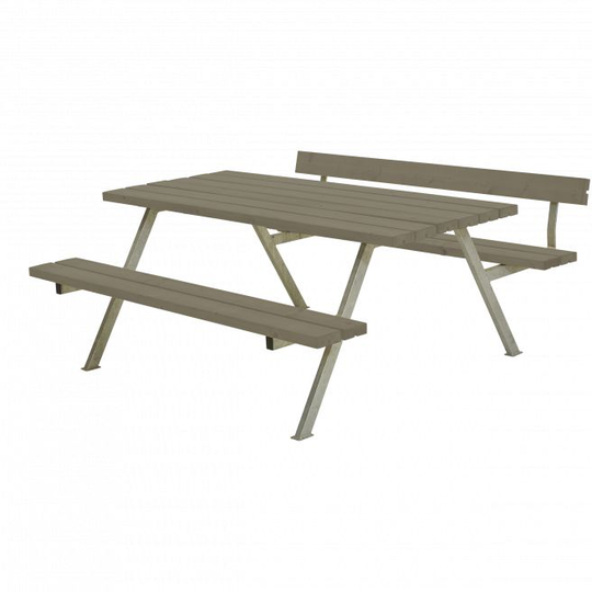 Plus Alpha Bord/Bænkesæt m/1 ryglæn 177 cm - Gråbrun