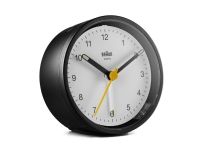 Braun BC12BW, Quartz alarmur, Rund, Sort, Hvid, 12t, Alarm, Batteri
