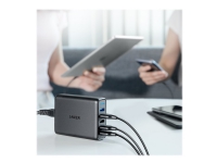 Anker PowerPort Speed 5 - Strømforsyningsadapter - 63 Watt - 4.8 A - QC 3.0 - 5 output-stikforbindelser (3 x USB Type A, 2 x 9 pin USB Type A) - sort