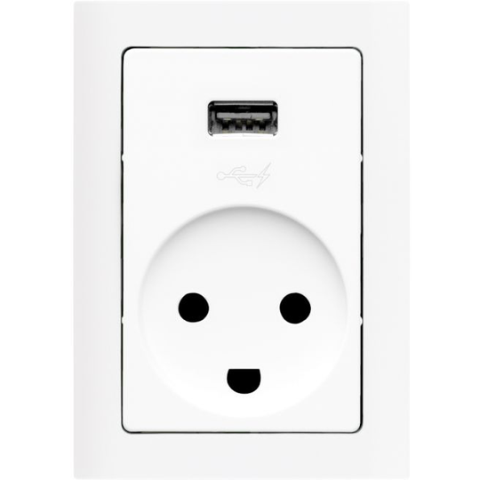LK Fuga Stikkontak Usb Lader 1 1/2 Modul, Usb, 5v Hvid - 506D67111L
