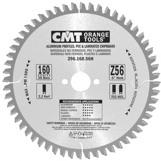 CMT Klinge 160x2,2x20 Z56 NE NEG - 296.160.56H