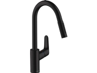HansGrohe Focus 240 etgrebs køkkenarmatur med udtræksbruser i mat sort