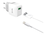 Celly TCUSBLIGHT - Strømforsyningsadapter - 2.4 A (USB) - på kabel: Lightning
