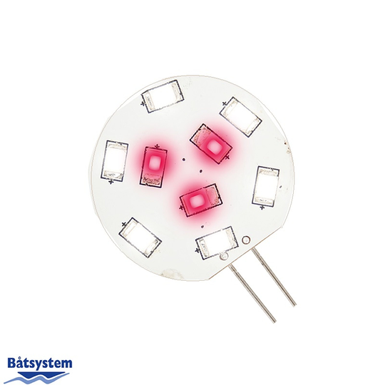 Led pære g4 8-30v rødt/hvidt lys