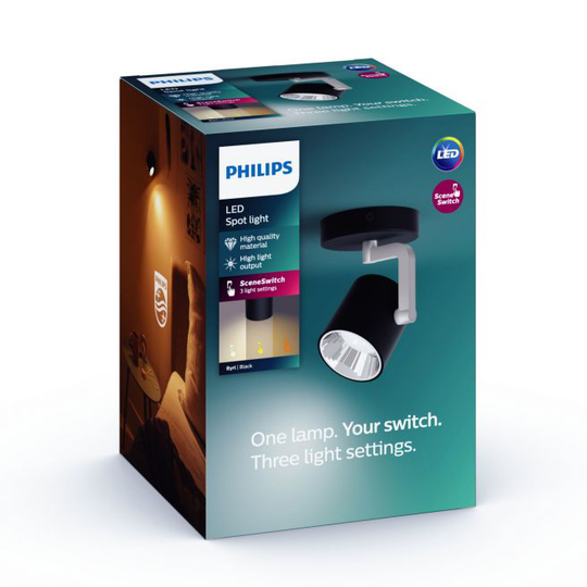 Philips LED SceneSwitch BYRL single spot Sort 1x4.3W SELV - 8718696170175