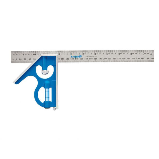 Empire True Blue® Kombivinkel 12"/300 mm, tommemål og metriskemål - E250IM