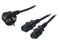LogiLink 1.5m, Schuko-C13/2xIEC C13, M/F, 1,5 m, CEE7/14, C13 forbinder